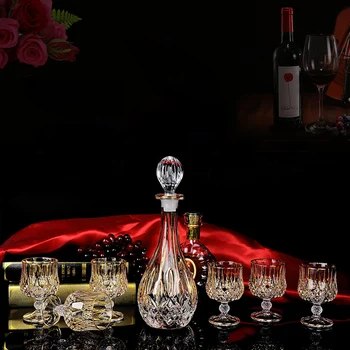 

7 Pcs/Set top quality home crystal whiskey decanter Set luxury whiskey glass for Liquor Scotch Bourbon 200831-15