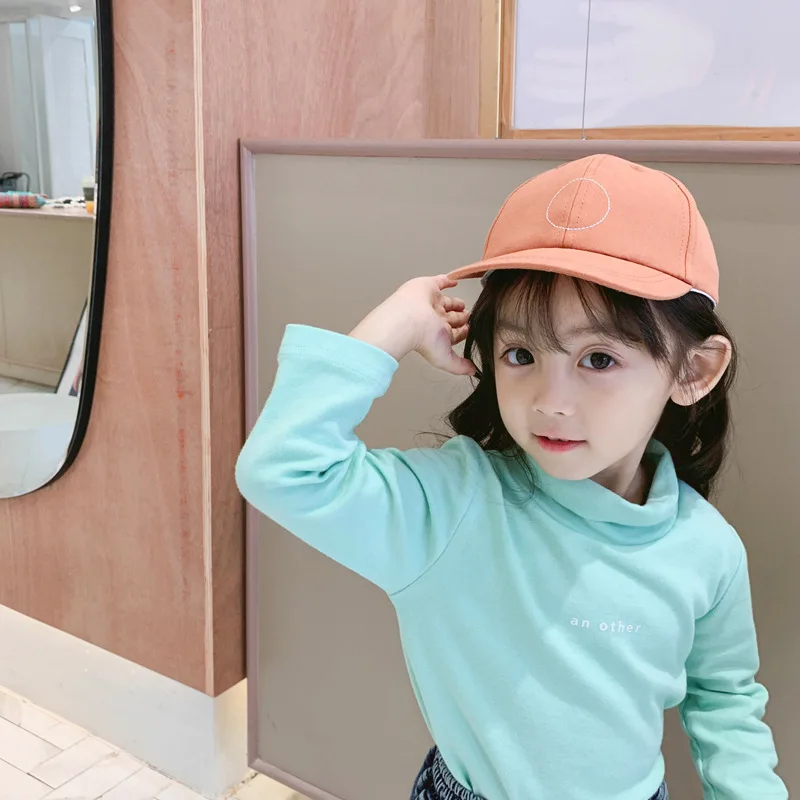 Toddler Baby Shirts Cotton Letter Long Sleeve Tops for Girls Boys Clothing High Collar Shirt Spring Autumn Casual Children Tees