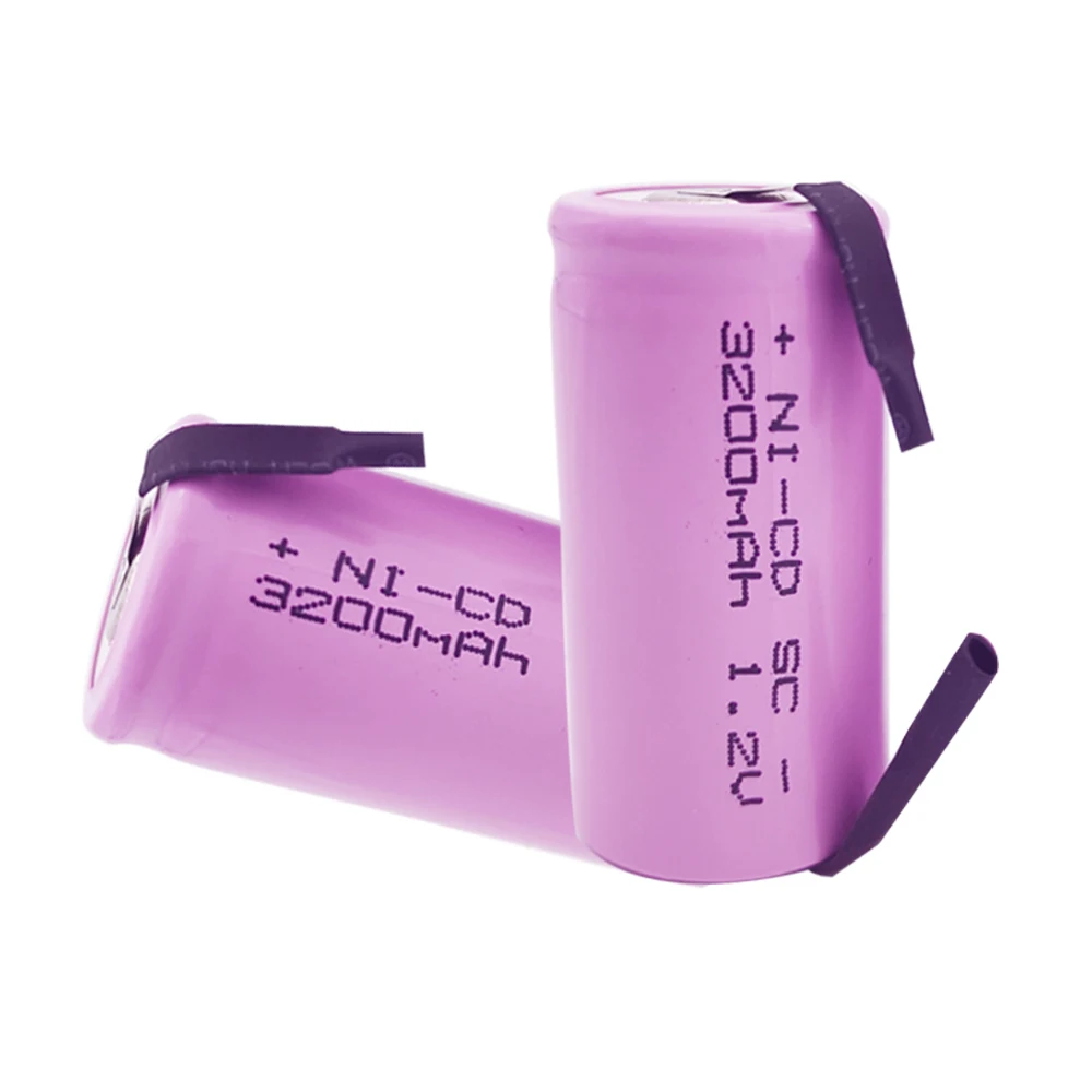 SC Subc Nicd Batteries 1.2v 3200mAh Pile Rechargeable Sub C Cell Welding Tabs Electric Drill Screwdriver power tool battery