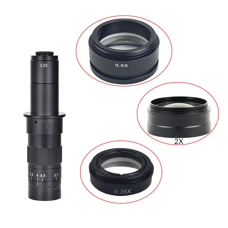 0.5X / 2.0X 0.35X Барлоу вспомогательный Стекло объектив для 10A 180X 300X C-MOUNT промышленность