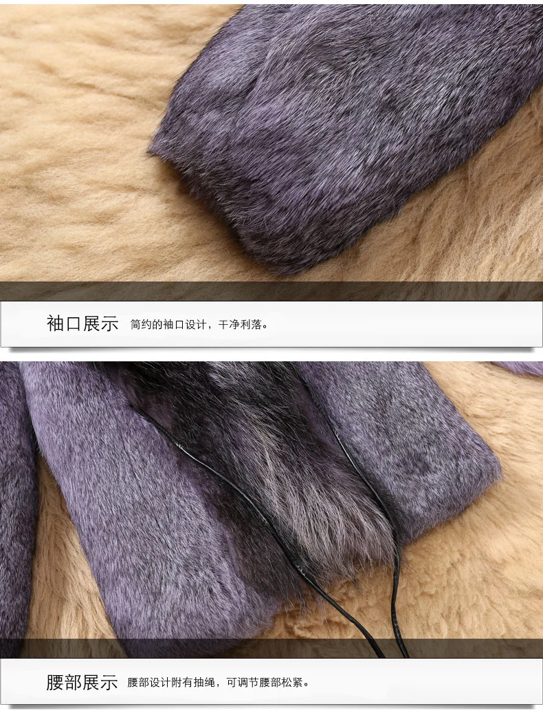 women real rabbit fur coat natural fur jacket female clothing (22)