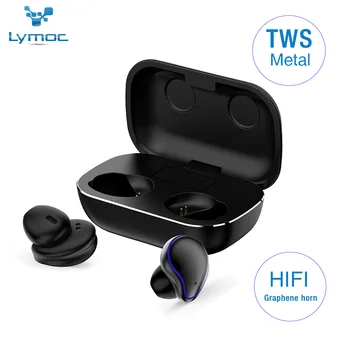 

LYMOC Metal Headsets TWS 5.0 Hi-Fi Bluetooth Earphones Wireless Earpieces CVC8.0 Noise Cancelling IPX6 Waterproof Mems HD Mic