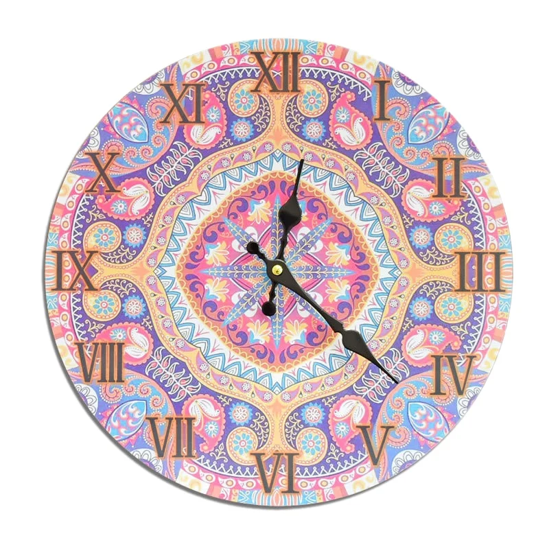 MDF Wall Clock Color Printing Board Wall Clock Electronic Clock Frameless Clock Home Decor