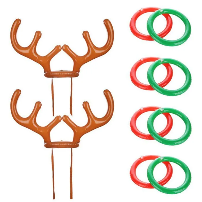 Оленьи рога, Рождественская игрушка, надувной олень, Рождественская шапка, кольцо из оленьего рога, вечерние игрушки для игр EIG88