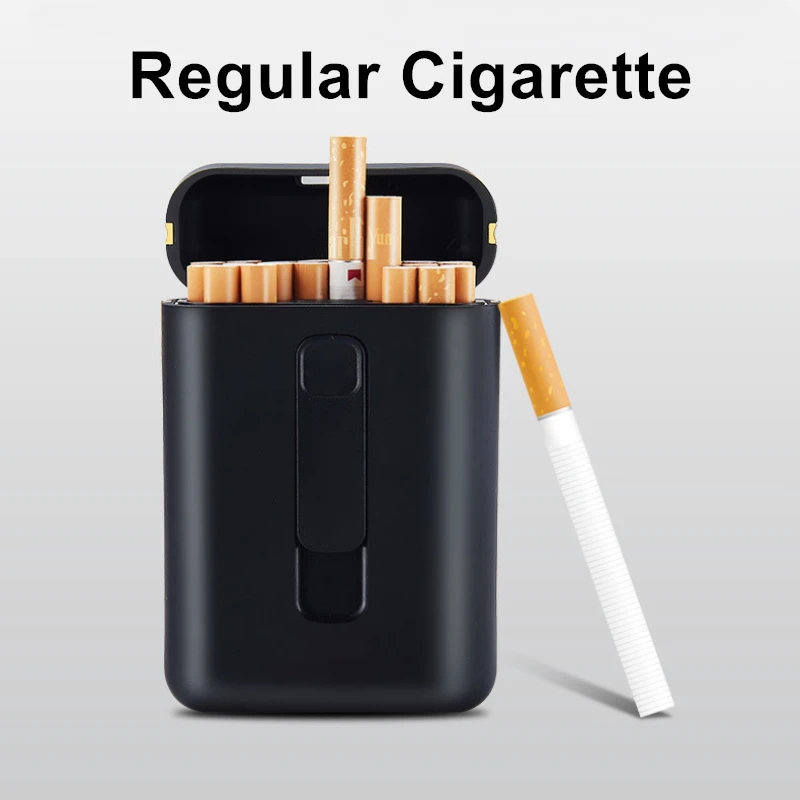 20 шт Емкость чехол для сигарет с электрическая зажигалка с подключением к USB ветрозащитные вольфрамовые Плазменные дуговые зажигалки для обычных сигарет мужской подарок