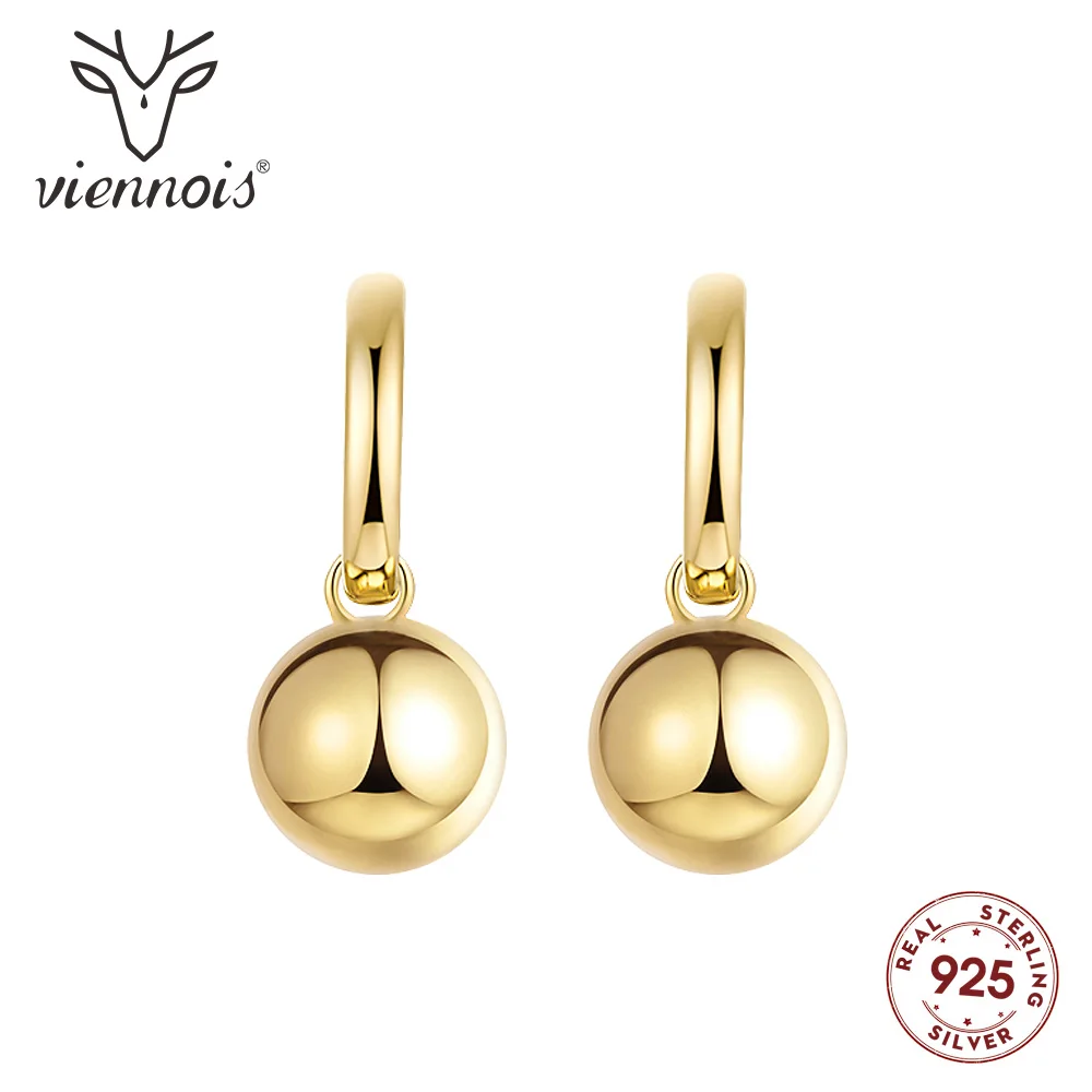 

Viennois 925 Sterling Silver Ball Dangle Earrings for Women Gold Drop Earrings Jewelry
