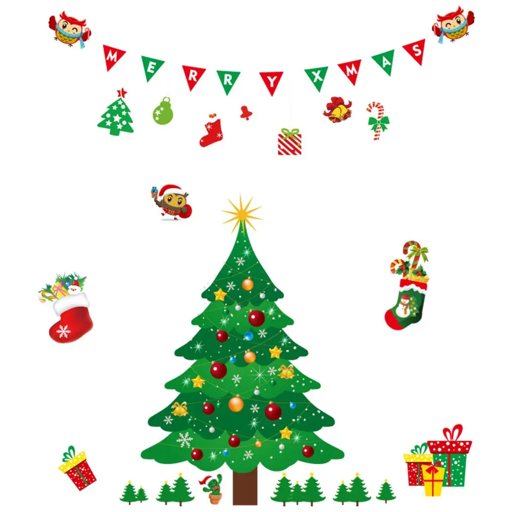 

Creative Christmas Static Cling Glass Sticker Paste PVC Decoractive Removable Glass Decal Wall Stickers Window Sticker