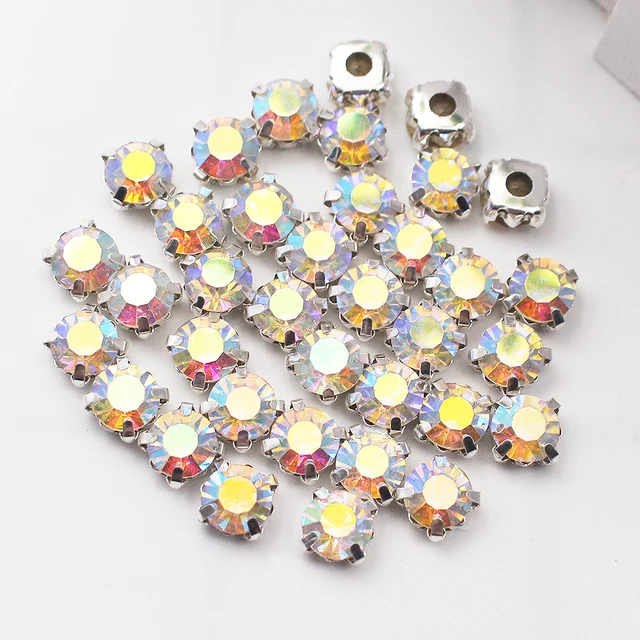 Promotion SS12-SS40 Crystals Claw Cup Rhinestone shiny strass stones metal base Fabric beads Craft Top Rhinestones For Clothes crystalAB