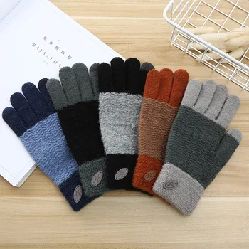 

Women Men Knitted Gloves Anti-slip Touch Screen High Quality Male Thicken Warm Gloves Winter Autumn Men Mitten
