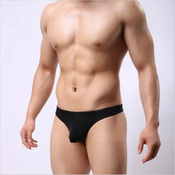 

Factory direct wholesale mens underwear thong T pant ice silk fabric U convex design low waist youth ultra thin briefs