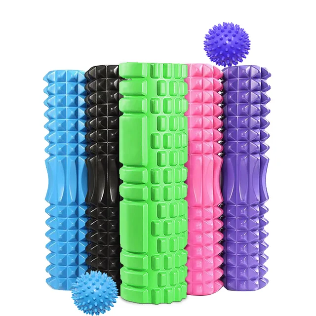 45cm Yoga foam roller muscle massage Block pilates tools Yoga Column fitness foam roller set gym