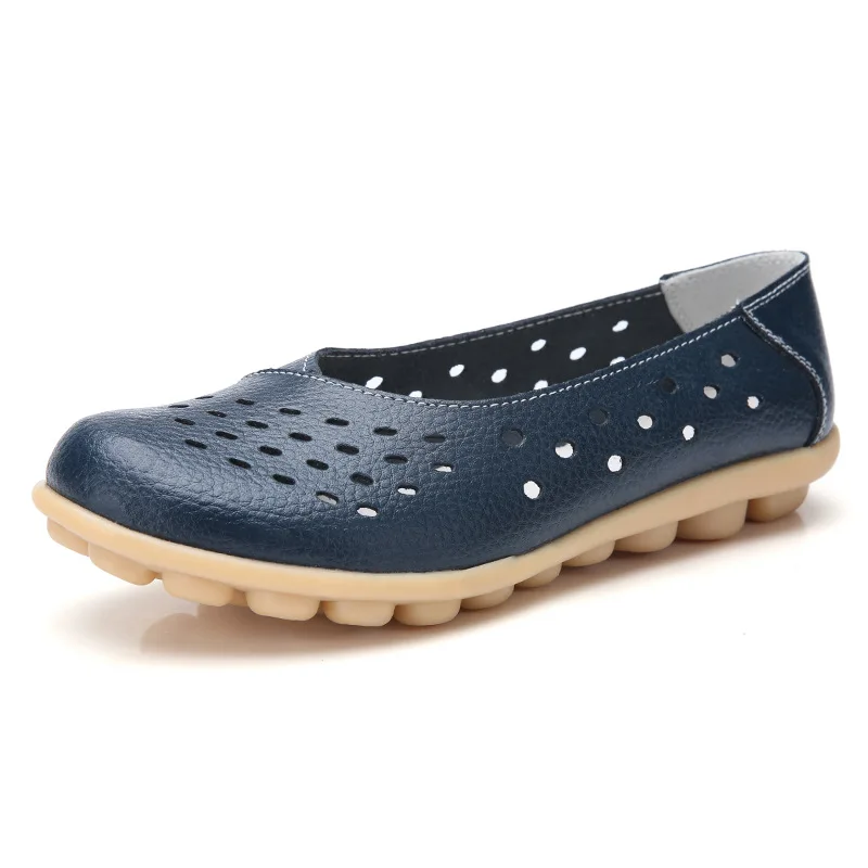 CEVABULE/ г., новая осенняя женская обувь удобные женские мокасины большого размера Повседневная дышащая женская обувь на плоской подошве CQY-C5929-1 - Цвет: Dark blue