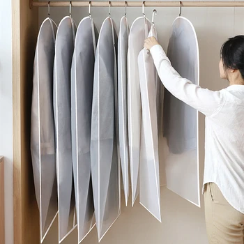 

Waterproof Garment Bags For Wardrobe Hanging Clothing Dust Cover Clear Storage Bags Translucent Suit Clothes Y6Y090146