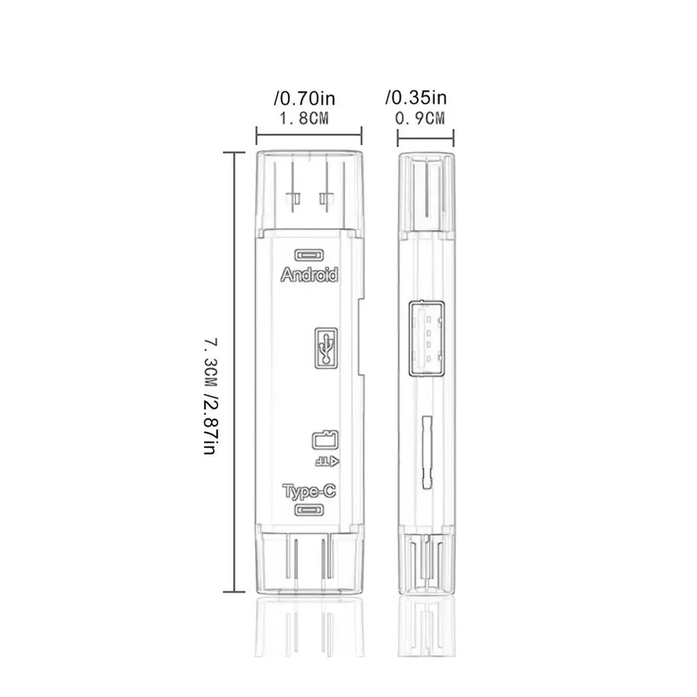 5 в 1 USB 3,0 type C/USB/Micro USB SD TF считыватель карт памяти OTG адаптер разъем Высокоскоростной считыватель карт памяти