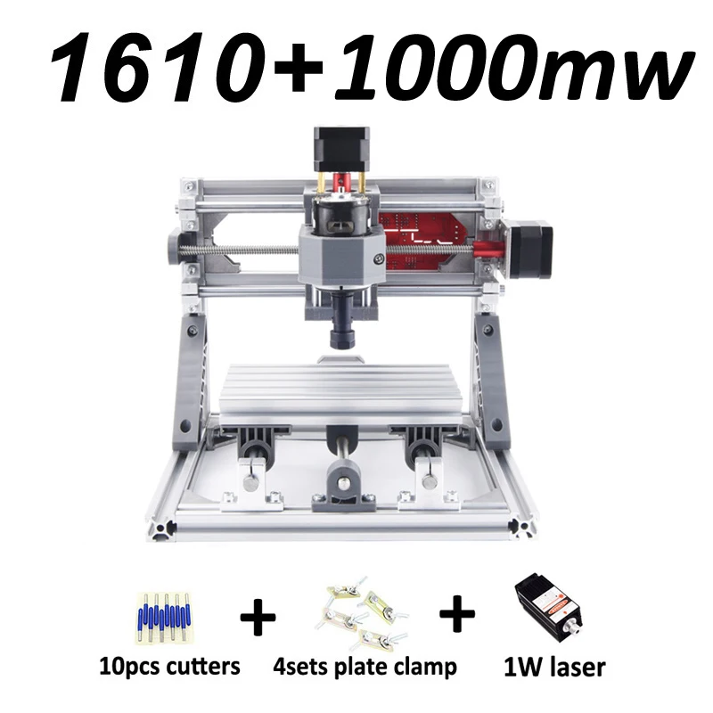 CNC 1610 с ER11, Мини diy ЧПУ лазерная гравировка машина, Pcb фрезерный станок, резьба по дереву маршрутизатор, cnc1610, лучшие передовые игрушки - Цвет: 1610 1000mw ER11