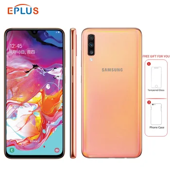 Перейти на Алиэкспресс и купить Новый 6,7 дюймовый мобильный телефон samsung Galaxy A70 A7050 8 Гб 128 ГБ восьмиядерный смартфон Snapdragon 675 4500 мАч NFC 4G