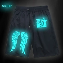 The Walking Dead светящиеся летние новые спортивные хлопковые дышащие штаны для бега для мужчин и женщин, для мальчиков и девочек, для фитнеса, до колена, брюки