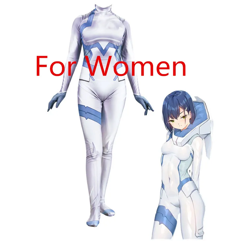 Zero Two Adult Аниме Darling In The Franxx Zero Two HIRO, костюмы для косплея, спандекс, 3D печать, Zentai, боди, костюм, комбинезон для детей, женщин, мужчин - Цвет: Zero Two Adult