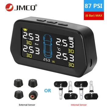 

JMCQ Truck TPMS Alarm Tire Pressure Sensor Monitoring System Color Display Auto Security Warning Control Internal sensors 87 PSI