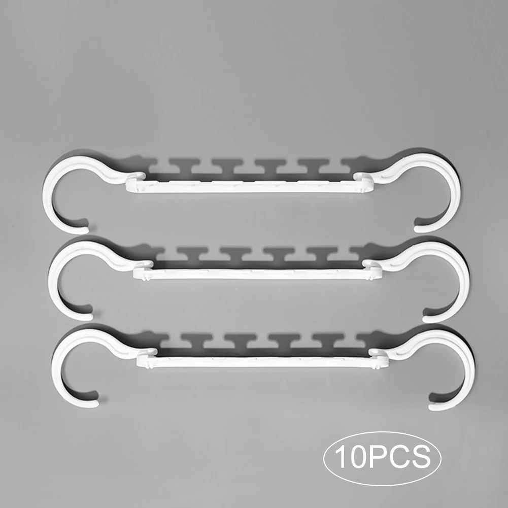 10pcs Волшебная вешалка, Пластиковые компактные вешалки, многофункциональные 5 крючков, вешалка для одежды, шкаф, TB распродажа - Цвет: 10pcs