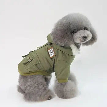 

Papipet Military Style Two Legs Warm Pet Dogs Winter Coat New Puppy Dogs Clothing