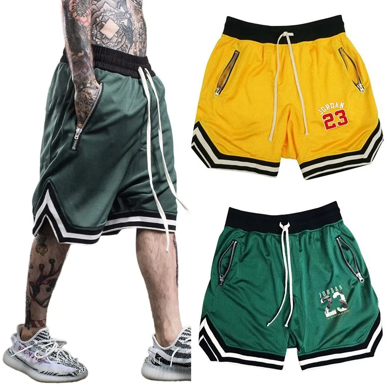 Pantalones cortos informales para hombre, ropa informal estilo Hip Hop, para correr, gimnasio, Jordan-23, ropa deportiva para culturismo