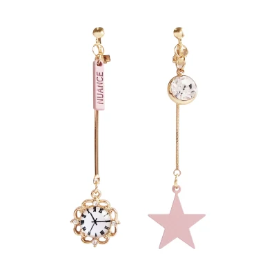 Hot Sale Korean Style Clip on Earrings Geometric Long Ear Clips for Fashion Girl Student Party Prom No Pierced Earring Gift