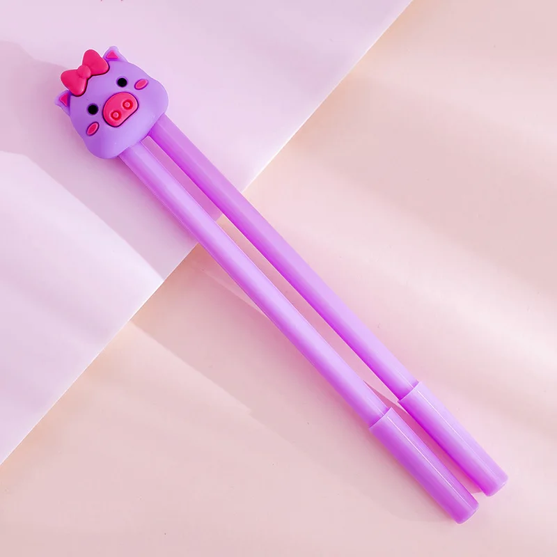 1 Set Cute Animal Creativity Kawaii Gel Pens for School Officel Supplies Gift Stationery 0.38mm Pen - Цвет: C