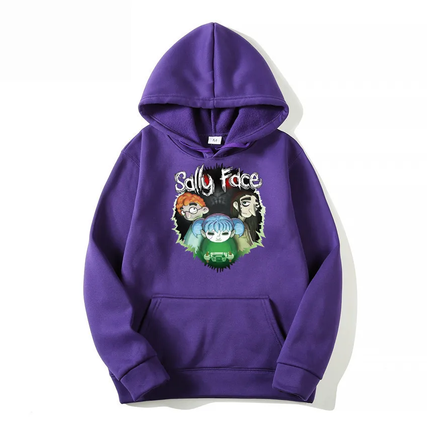 purple 2 Мода Sally face Косплей печатных Мужская Толстовка Зимние мужские и женские хлопковые толстовки с капюшоном топы с капюшоном пуловер уличная - Цвет: purple 2