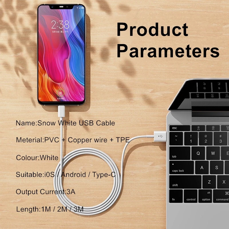 Быстрое зарядное устройство 3 А типа C для Xiaomi huawei, 1 м, 2 м, 3 м, кабель Micro USB для iphone, зарядный usb-кабель для samsung