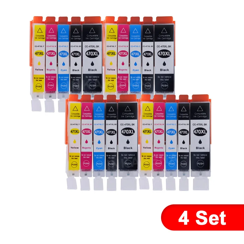 PGI470471 4Set INKARENA PGI-470 CLI-471 Заправляемый картридж для Canon PGI470 CLI471 470 PIXMA MG6840 MG5740 TS5040 TS6040 картриджи для принтеров - Цвет: PGI470471 4Set