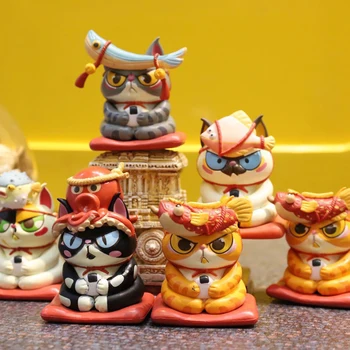 

6Pcs Bubble cat Model Toy Plastic Neko Figurine Miniature Cat Christmas Gift House Desktop Decoration