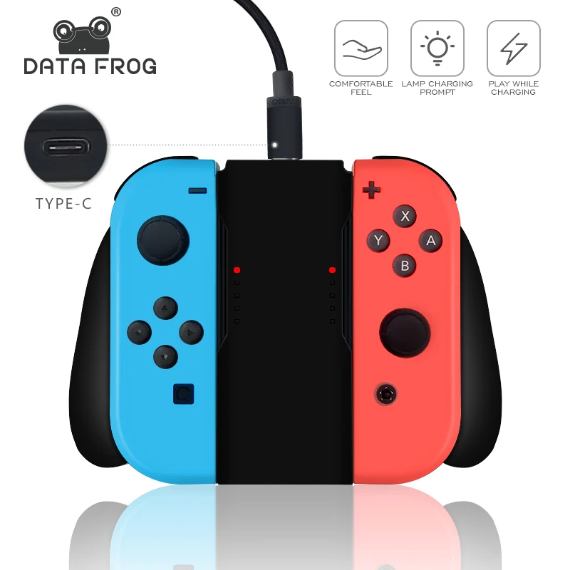 Рукоятка для зарядки Data Frog кронштейн Nintendo Switch Joy Con контроллер геймпад удобные