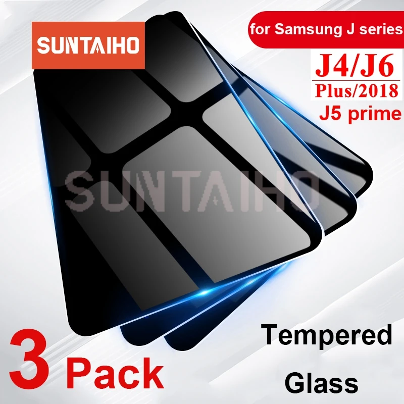 3 шт закаленное стекло для samsung Galaxy J4 J6 Plus 2018 Защитное экрана протектор J2 J3 J7 J5