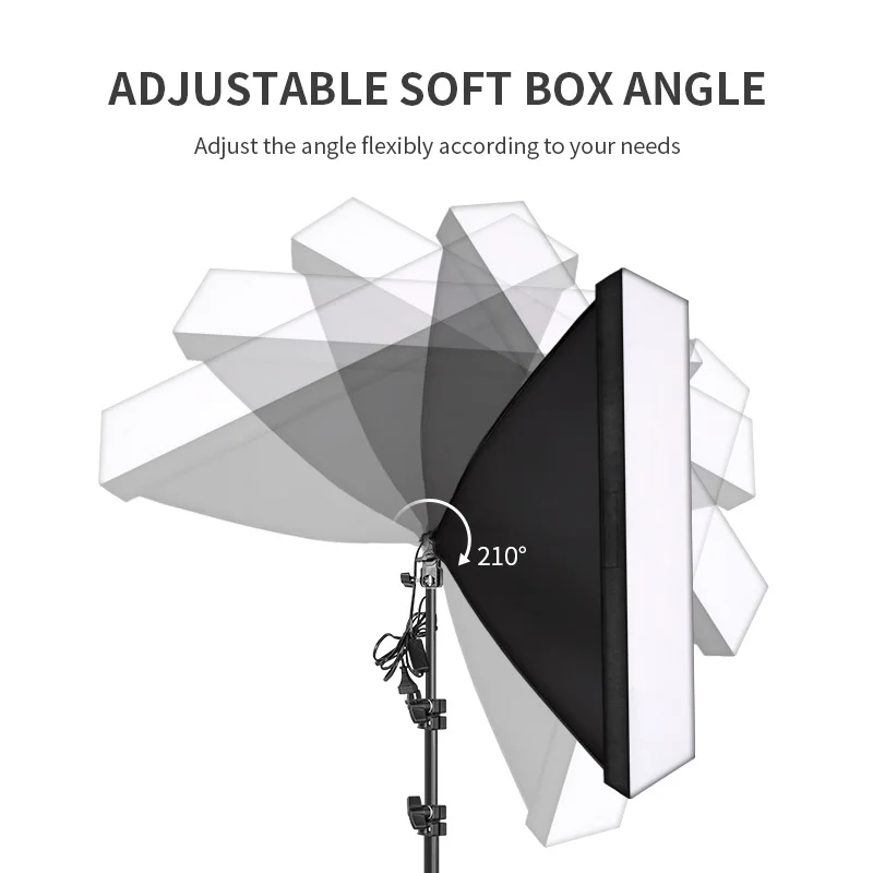 Photography Softbox For Photo Studio Light Box Professional 5070cm E27 Softbox Lighting Kit With 30W LED Bulbs &  Tripod