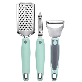 

3 Piece Vegetable Peelers Graters for Kitchen Set, Premium Stainless Steel Swivel Potato Peeler Grater Zester for Cheese