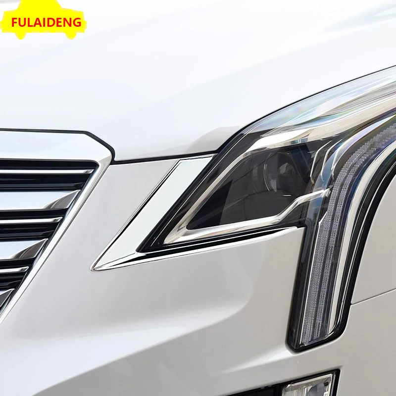 2 шт. для Cadillac XT5- ABS хромированные, для передних фар бровей крышка отделка автомобиля Стайлинг Аксессуары