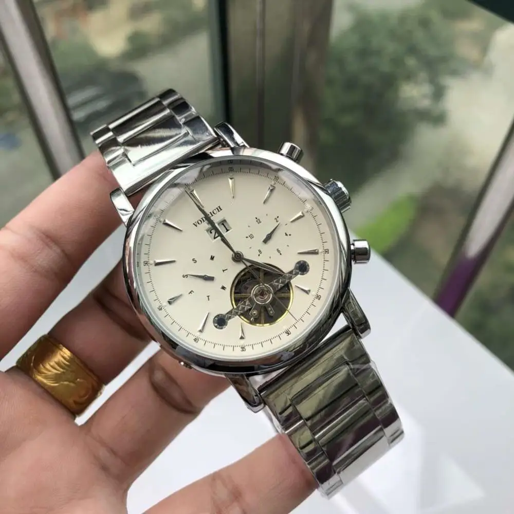 

Five-pin large flywheel mechanical explosion elegant men's aaa watch Automatic mechanical movement, mineral crystal mirror Impor