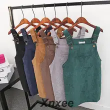 Женские юбки повседневные вельветовые Комбинезоны на подтяжках комбинезон без рукавов юбка на подтяжках Женская юбка в школьном стиле Xnxee