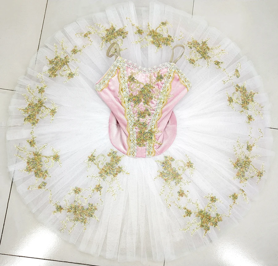 

Sleeping Beauty Variation Costumes girls White Pink child Kid Girls Ballet Tutu Professional Ballet Performance Pancake Tutu