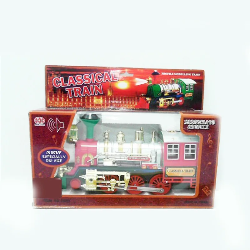 

Electric Model Retro Rail Car Smoke Music Train Model Children'S Educational Toy Boy Christmas Gift