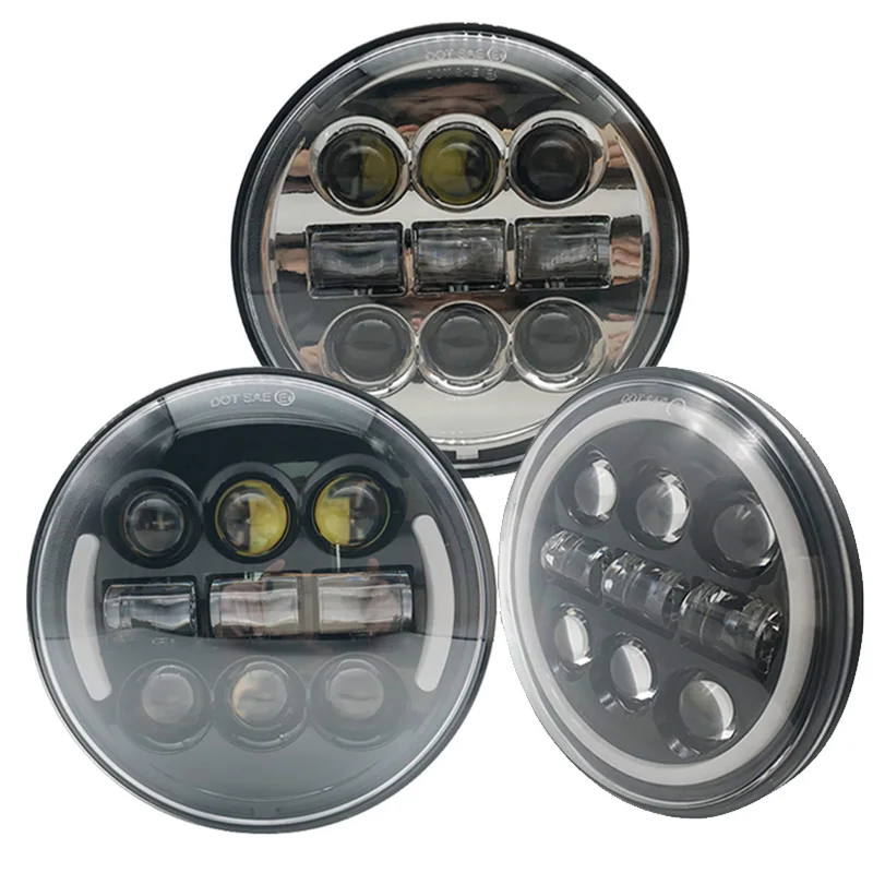 5 75 дюймов светодиодный фонарь с Halo angel eyes для &quotмотоциклов Dyna Sportster 883 XL883 FXCW