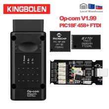 Herramienta de diagnóstico automotriz Opcom V1.99 PIC18F458/FTDI, autoescáner Can Bus para Opel OBD2, op-com 1,99 canbus OBDII Op Com