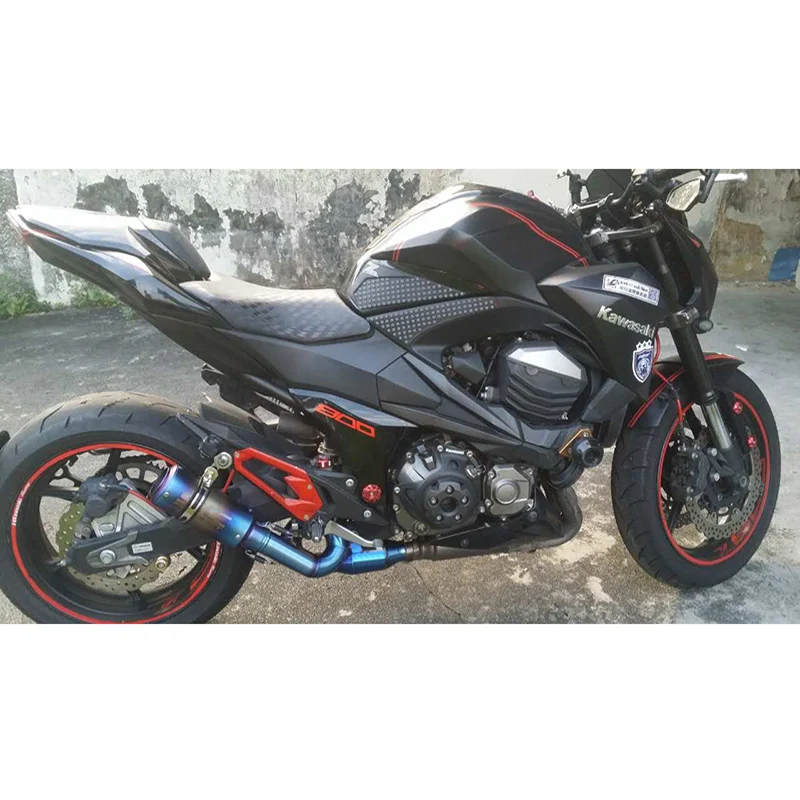 Для Kawasaki Z800 2013- выхлопная система труба мотоцикла выхлопная средняя соединительная трубка глушитель скольжения на мото модифицированный