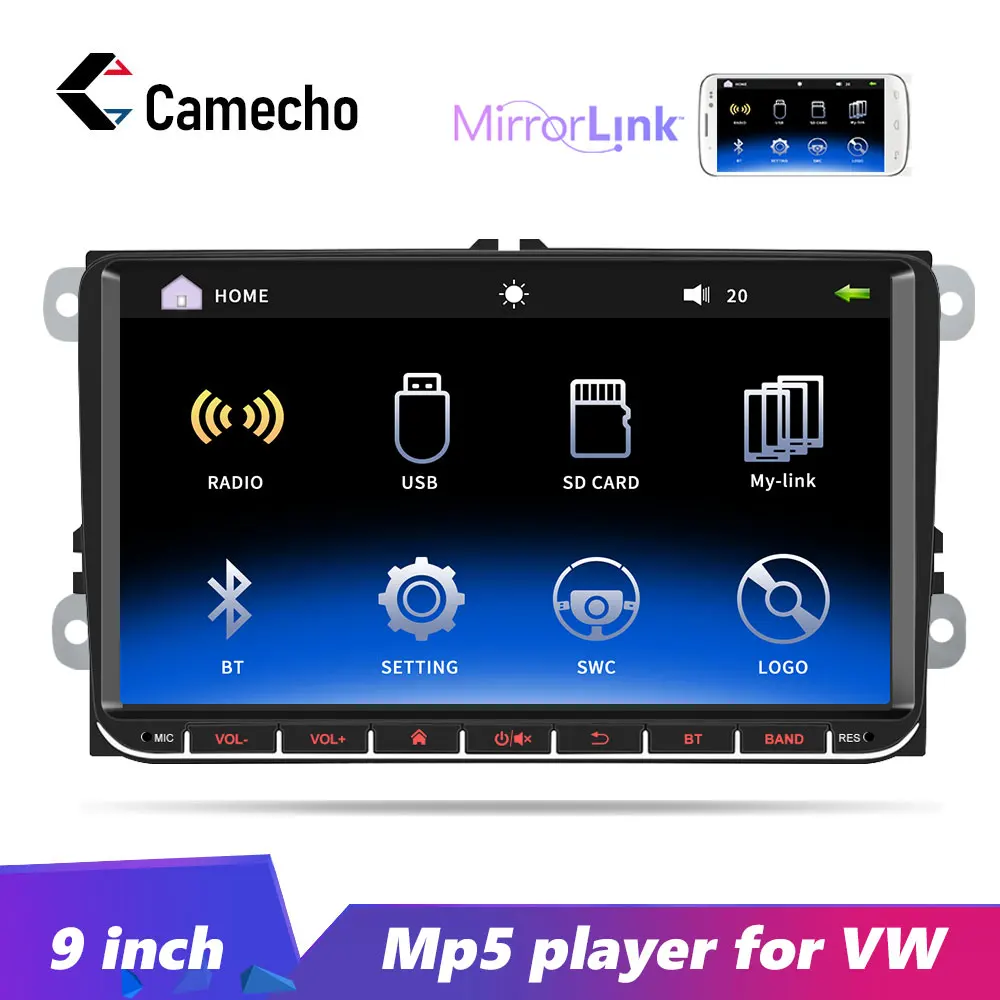 Camecho 2Din автомобильное радио 9 ''автомобильный MP5 мультимедийный видео плеер