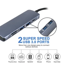 5/6/7 usb-хаб Тип C Usb3.0 Hdmi Тип c-многофункциональный Порты и разъёмы Pd концентратор для Macbook Pro Вид аксессуаров док-станция с Usb разветвитель Порты и разъёмы с 2 портами(стандарт 3,0