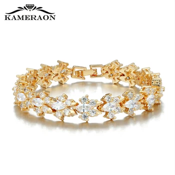 

AAA Cubic Zircon Shiny Bracelet Gifts for the new year 2020 Women Charm Bangles Pear Shape Cut 3.0mm New Fashion Kpop accessorie