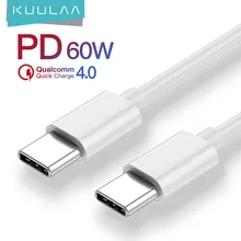KUULAA PD60W USB Type C à USB Type C câble QC 4.0 3.0 Charge rapide USBC câble fil de données pour Samsung S20 Xiaomi 10 Huawei Oneplus