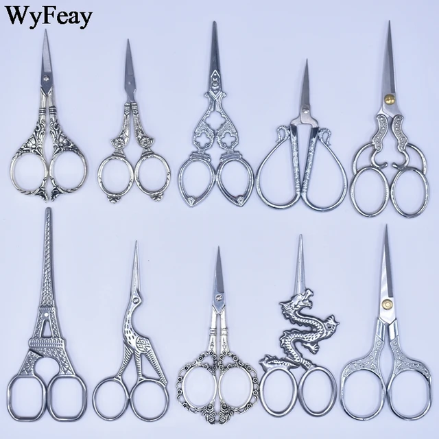 Silver Vintage Scissors Stainless Steel Cutting Scissors Retro Small  Needlework Sewing Scissors Embroidery Tailor Shears Tools - Tailor's  Scissors - AliExpress