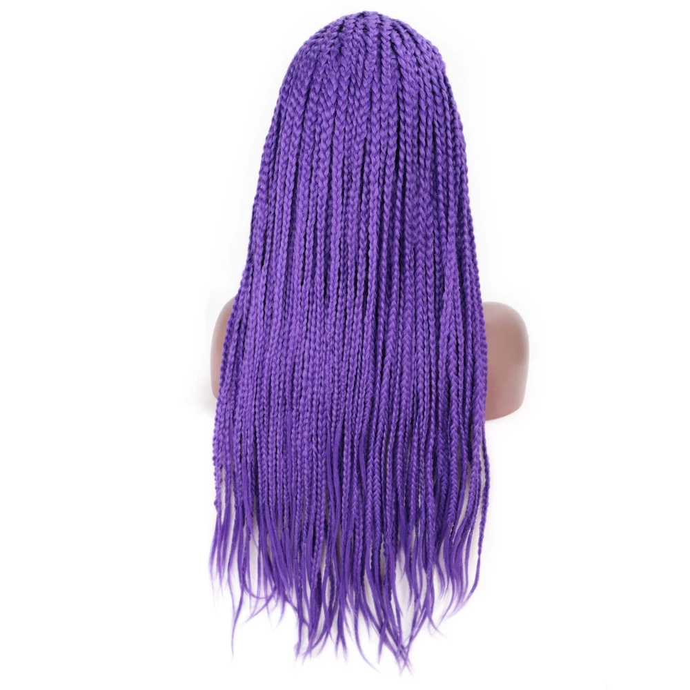 LS169-purple Штампованные славные 26 дюймов плетеные парики синтетический парик фронта шнурка плетение волос черные парики для черных женщин - Цвет: LS169-purple